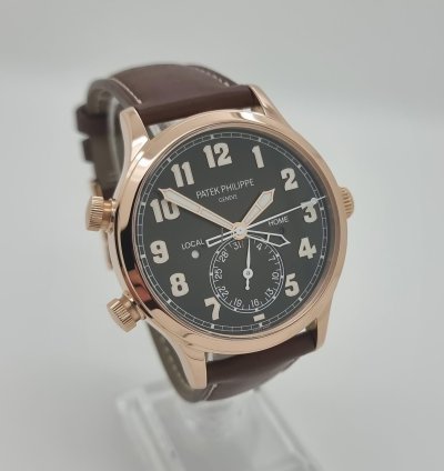 Patek Philippe Calatrava Pilot Travel Time 18k Rose Gold Mens 42mm Watch Ps