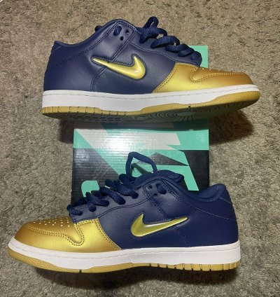 Nike Sb Dunk Low Supreme Jewel Swoosh Gold