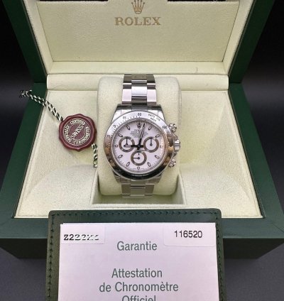 Rolex Daytona 2007 White Dial 116520 Full Stickers Full Set Nos Unworn