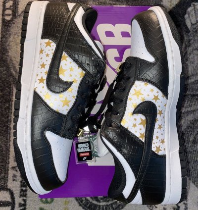 Nike Sb Dunk Low Supreme Stars Black 2021