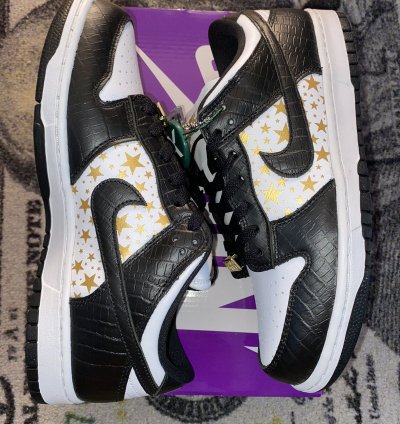 Nike Sb Dunk Low Supreme Stars Black 2021