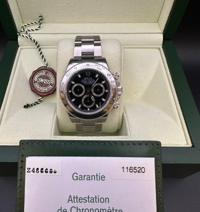 Rolex Daytona 2008 Black Dial 116520 Full Stickers Full Set Nos Unworn
