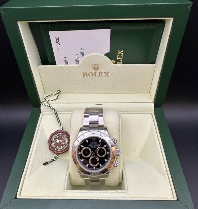 Rolex Daytona 2008 Black Dial 116520 Full Stickers Full Set Nos Unworn