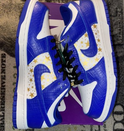Nike Sb Dunk Low Supreme Stars Hyper Royal 2021