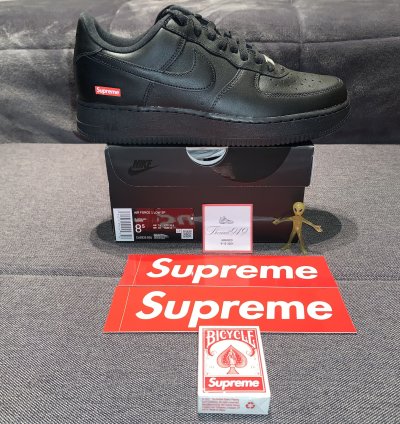 Supreme Nike Air Force 1 Low Cu9225-001 Fw20 Black Size 8 5