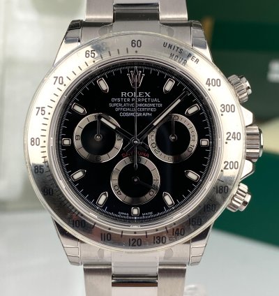 Rolex Daytona 2014 Rolex Daytona 116520 New Old Stock Aph Black Dial Random Full Stickers Nos Complete