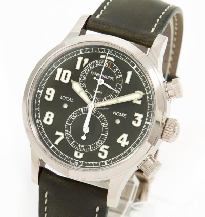 Patek Philippe Calatrava Pilot Travel Time Chronograph 11 2023 Top Condition Box Papers Vat