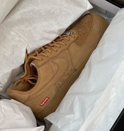 Supreme Nike Air Force 1 Low In Wheat - Size 9 5