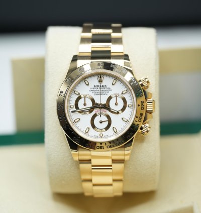Rolex Daytona 2019 Yellow Gold Daytona Factory White Dial Unworn 116508 Box And Papers