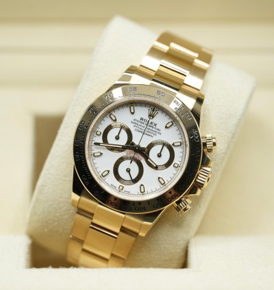 Rolex Daytona 2019 Yellow Gold Daytona Factory White Dial Unworn 116508 Box And Papers