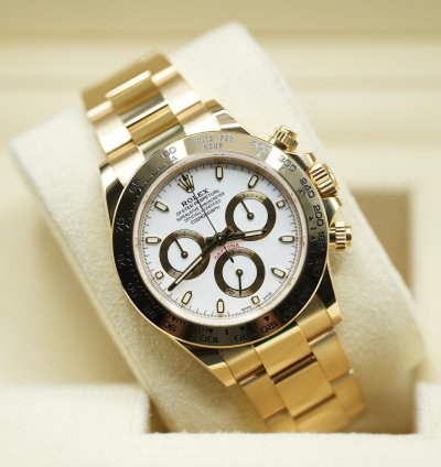 Rolex Daytona 2019 Yellow Gold Daytona Factory White Dial Unworn 116508 Box And Papers
