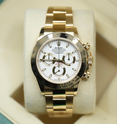 Rolex Daytona 2019 Yellow Gold Daytona Factory White Dial Unworn 116508 Box And Papers
