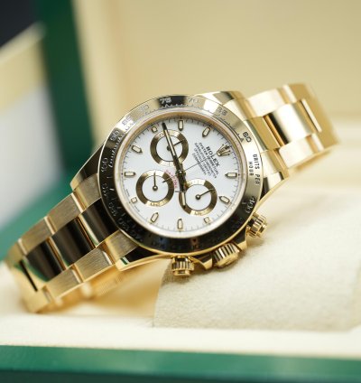 Rolex Daytona 2019 Yellow Gold Daytona Factory White Dial Unworn 116508 Box And Papers