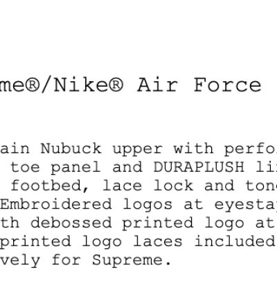 Supreme Nike Air Force 1 Low Wheat