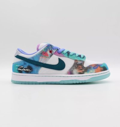 Hf6061-400 Futura Nike Sb Dunk Low White And Geode Teal
