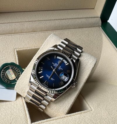 Rolex Day-date 36 Ombr Blue 18ct White Gold New 2024 Model