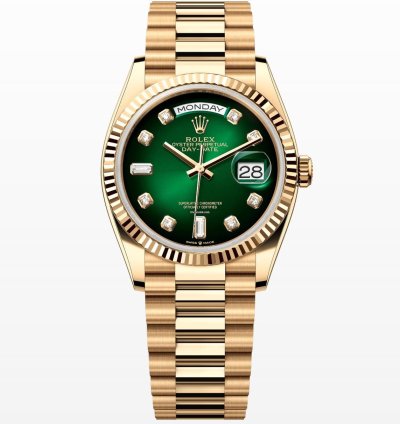 Rolex Day-date 36 Ombre Green Diamond Dial Unworn