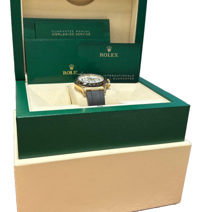 Rolex Daytona 2021 New Papers Rolex Daytona 18k Gold White Oysterflex 116518 Watch Box