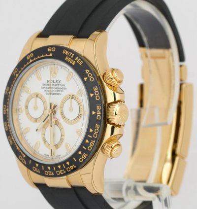 Rolex Daytona 2021 New Papers Rolex Daytona 18k Gold White Oysterflex 116518 Watch Box