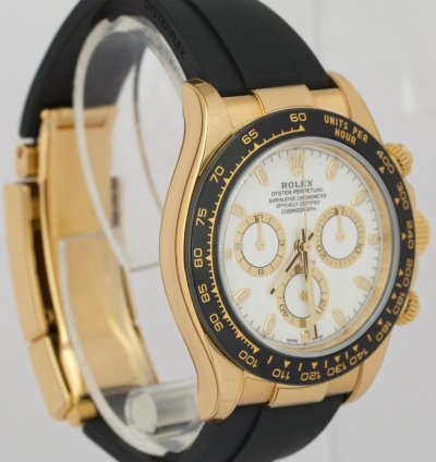 Rolex Daytona 2021 New Papers Rolex Daytona 18k Gold White Oysterflex 116518 Watch Box