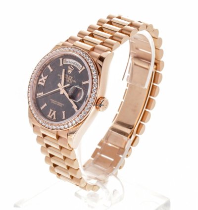Rolex Day-date 36 Or Rose Et Diamants