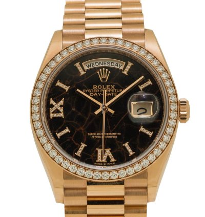 Rolex Day-date 36 Or Rose Et Diamants