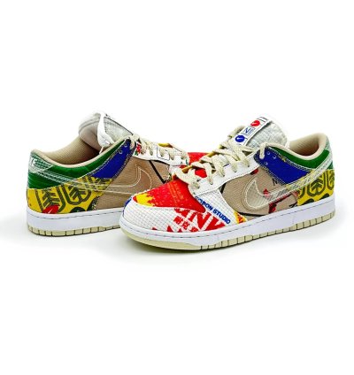 Da6125-900 Nike Dunk Low City Market Red White Beige Multi Green Yellow