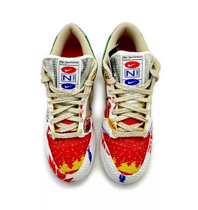 Da6125-900 Nike Dunk Low City Market Red White Beige Multi Green Yellow