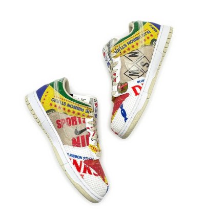 Da6125-900 Nike Dunk Low City Market Red White Beige Multi Green Yellow