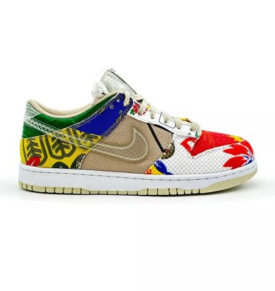 Da6125-900 Nike Dunk Low City Market Red White Beige Multi Green Yellow