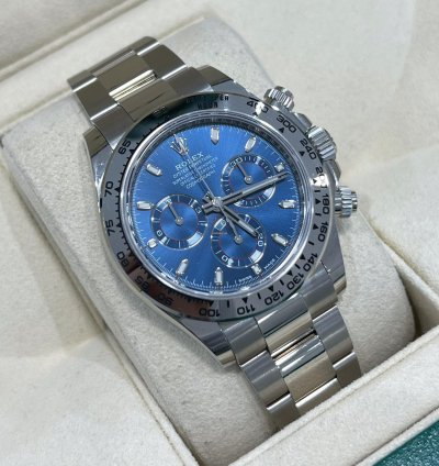 Rolex Daytona 2021 White Gold Daytona Blue Dial Unworn Box And Papers 116509