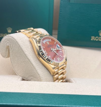 Rolex Day-date 36 Orange Diamond Dial Full Yellow Gold