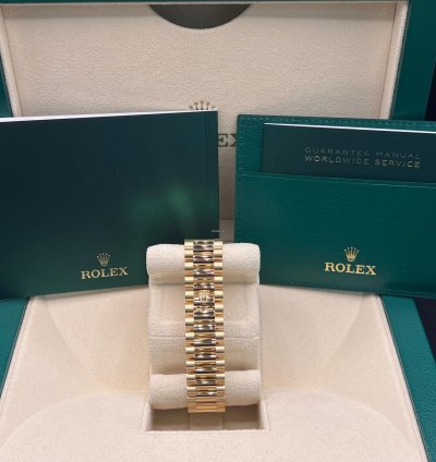 Rolex Day-date 36 Orange Diamond Dial Full Yellow Gold