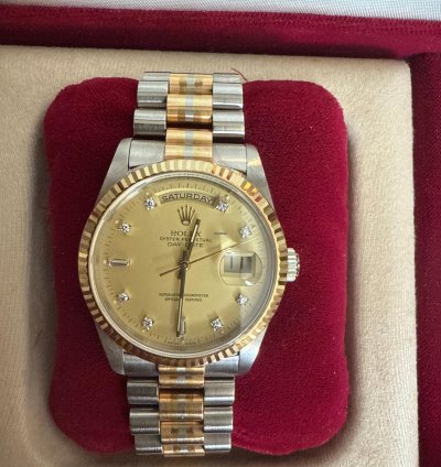 Rolex Day-date 36 Original 36 President Day-date Rolex With Diamond 3 Gold