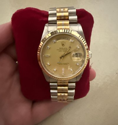 Rolex Day-date 36 Original 36 President Day-date Rolex With Diamond 3 Gold