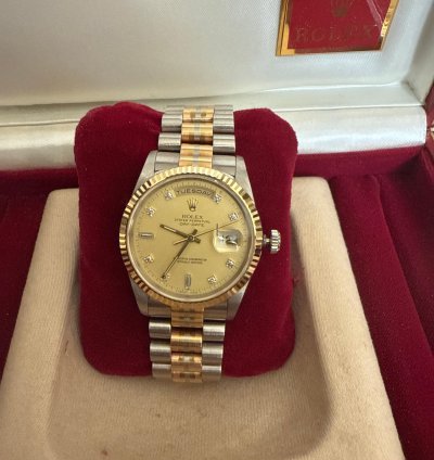 Rolex Day-date 36 Original 36 President Day-date Rolex With Diamond 3 Gold
