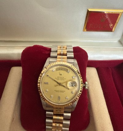 Rolex Day-date 36 Original 36 President Day-date Rolex With Diamond 3 Gold