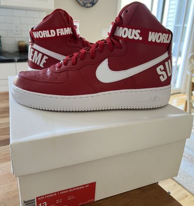 Supreme Nike Air Force One High World Famous