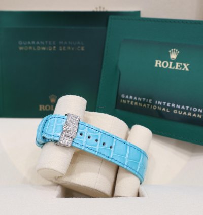 Rolex Day-date 36 Pav Tiffany Turquoise Leather New Full Set Off Catalogue