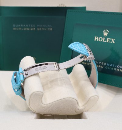 Rolex Day-date 36 Pav Tiffany Turquoise Leather New Full Set Off Catalogue