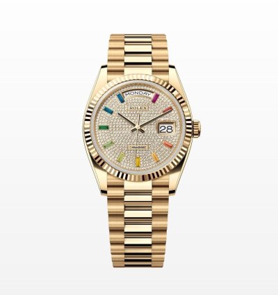 Rolex Day-date 36 Paved Rainbow Diamond Dial