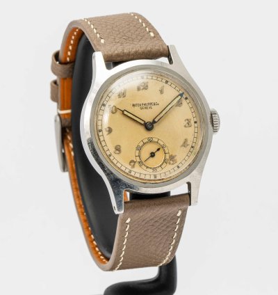 Patek Philippe Calatrava Ref 565 Vintage 1944 Calatrava With Radium Breguet Numeral Dial Stainless Steel 36mm