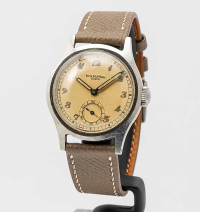 Patek Philippe Calatrava Ref 565 Vintage 1944 Calatrava With Radium Breguet Numeral Dial Stainless Steel 36mm