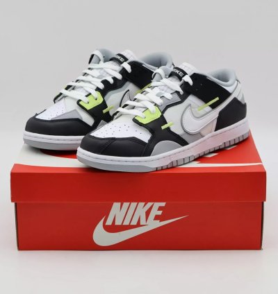 Dc9723-001 Nike Dunk Low Scrap Wolf Gray Light Lemon Twist Black White Grey