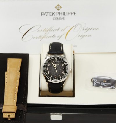 Patek Philippe Calatrava Tiffany Co Calatrava White Gold Gray Dial complete Set 2022 Mint Extra Strap