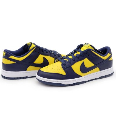Dd1391-700 Nike Dunk Low Michigan Varsity Maze Midnight Navy White