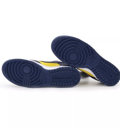 Dd1391-700 Nike Dunk Low Michigan Varsity Maze Midnight Navy White