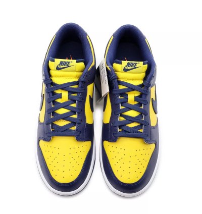 Dd1391-700 Nike Dunk Low Michigan Varsity Maze Midnight Navy White
