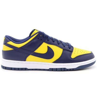 Dd1391-700 Nike Dunk Low Michigan Varsity Maze Midnight Navy White