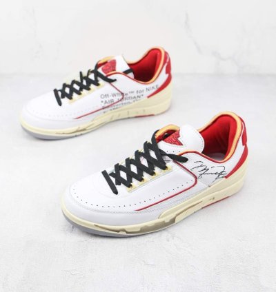 White Red Chicago Air Jordan 2 Low